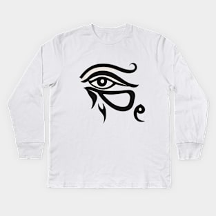 Eye of Horus Terracotta Shadow Silhouette Anime Style Collection No. 230 Kids Long Sleeve T-Shirt